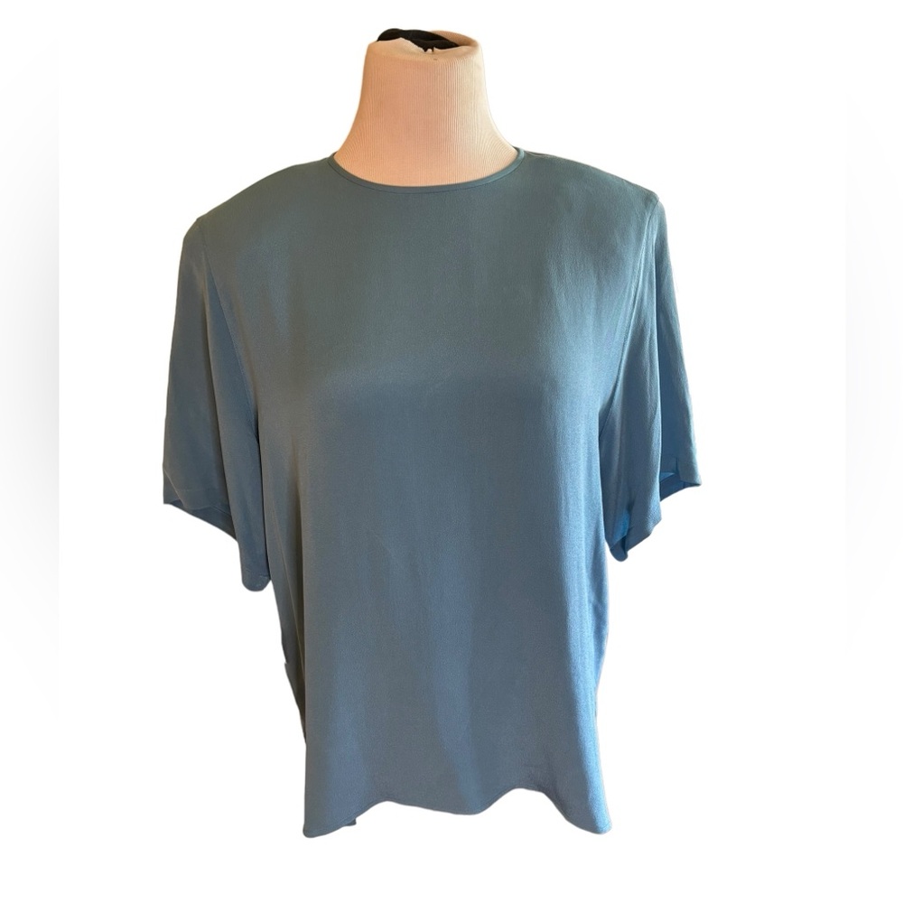 NWT Silk Nordstrom Women’s Short‎ Sleeve Blue Top Size 1X